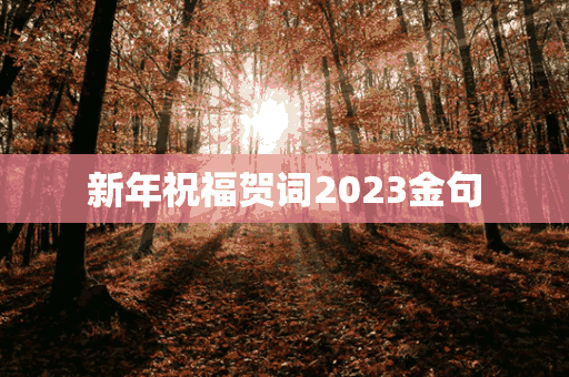 新年祝福贺词2023金句(新年祝福贺词2023金句大全)